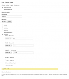 hostname filter in Google Analytics
