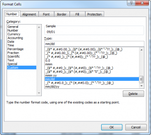 format cells in Excel