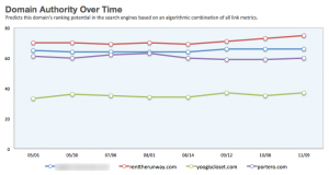 final chart that replicates the SEOmoz Link Analysis report