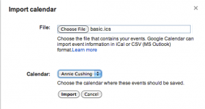 import gcal with Google algorithm updates