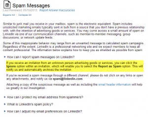 flagging LinkedIn spam