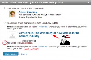 how to stalk on LinkedIn