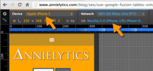 mobile user agent in Chrome Mobile Emulation tools - Chrome Developer Tools