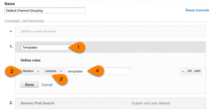 new channel setup in Google Analytics