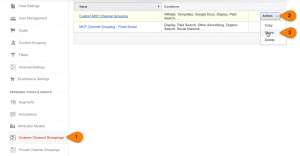 share google analytics custom channels