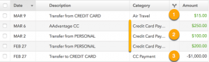 credit card handling in Mint