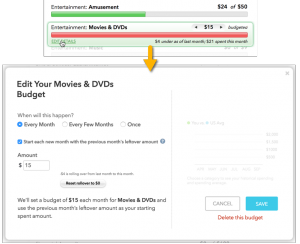 edit budget details in Mint budget app