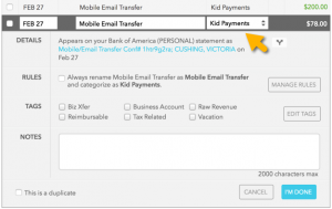 custom income categories in Mint