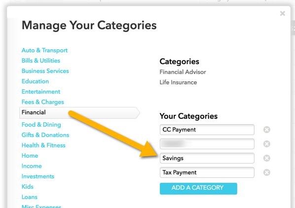 manage your categories in Mint