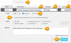 transfer between budgets Mint budget app