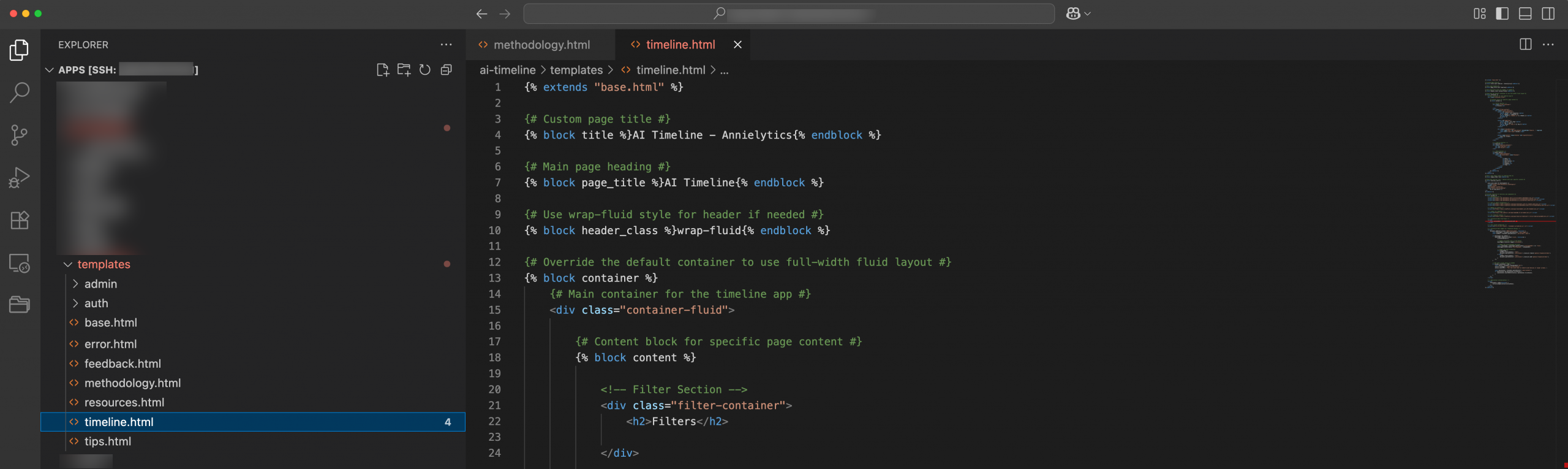 Jinja2 format for app templates